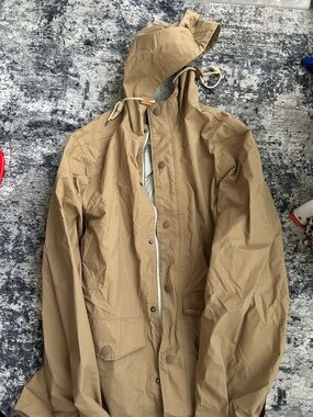 Men's Woolrich Hooded Rain Jacket - Tan